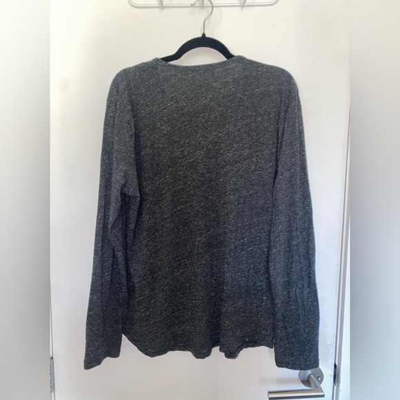 Heather Grey / Black Pima Curved Hem Long-Sleeve Tee - Picture 1 of 3